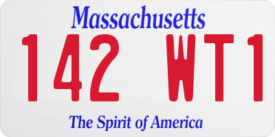 MA license plate 142WT1