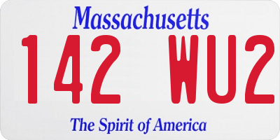 MA license plate 142WU2
