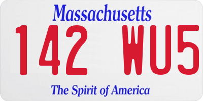 MA license plate 142WU5