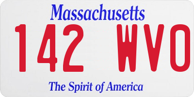 MA license plate 142WV0