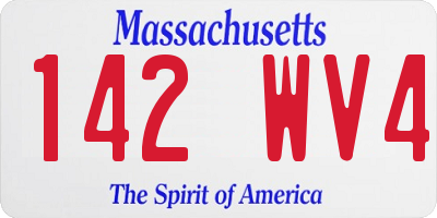 MA license plate 142WV4