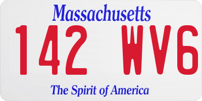 MA license plate 142WV6