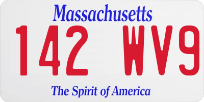 MA license plate 142WV9