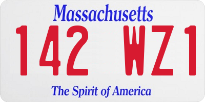 MA license plate 142WZ1