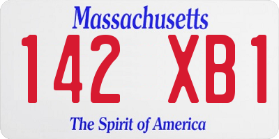 MA license plate 142XB1