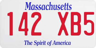 MA license plate 142XB5
