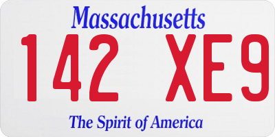 MA license plate 142XE9
