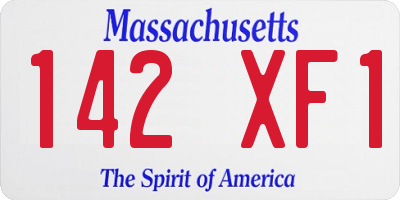 MA license plate 142XF1