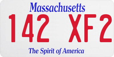 MA license plate 142XF2