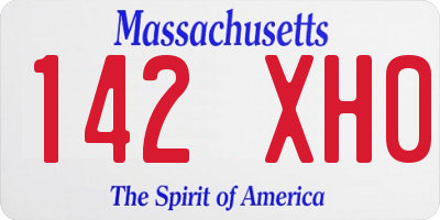 MA license plate 142XH0