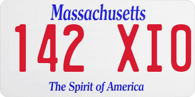 MA license plate 142XI0