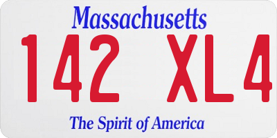 MA license plate 142XL4