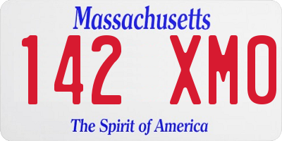 MA license plate 142XM0