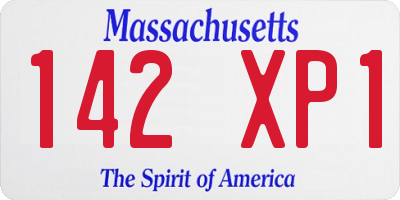 MA license plate 142XP1