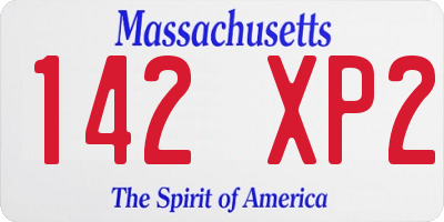 MA license plate 142XP2