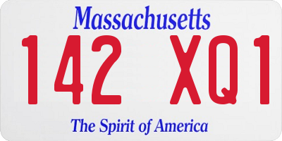 MA license plate 142XQ1