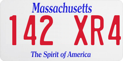 MA license plate 142XR4