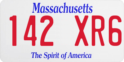 MA license plate 142XR6