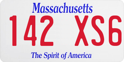 MA license plate 142XS6