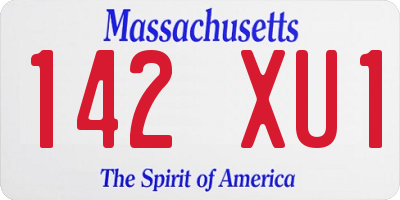 MA license plate 142XU1