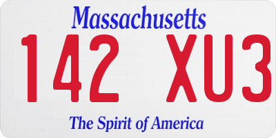 MA license plate 142XU3