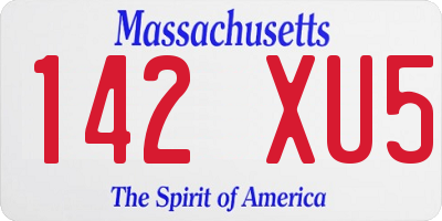 MA license plate 142XU5