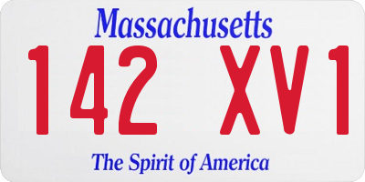 MA license plate 142XV1