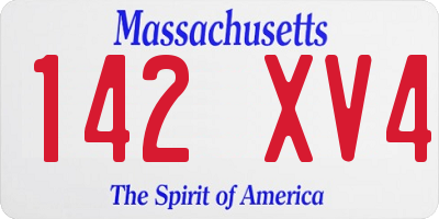 MA license plate 142XV4