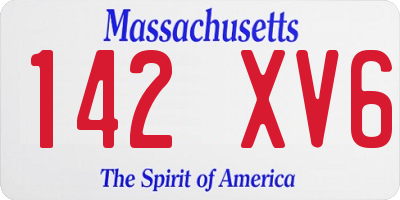 MA license plate 142XV6