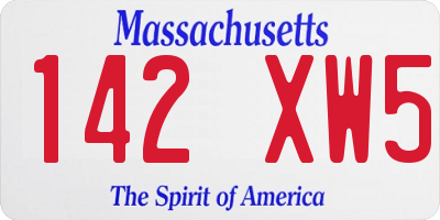 MA license plate 142XW5