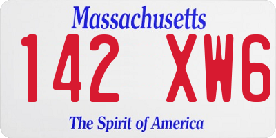 MA license plate 142XW6