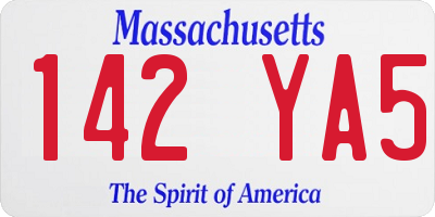 MA license plate 142YA5