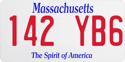 MA license plate 142YB6