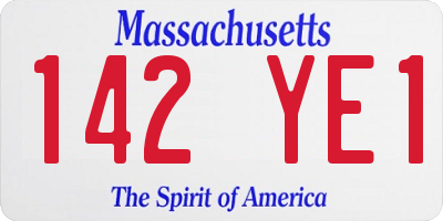 MA license plate 142YE1