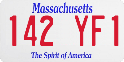 MA license plate 142YF1