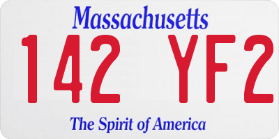 MA license plate 142YF2