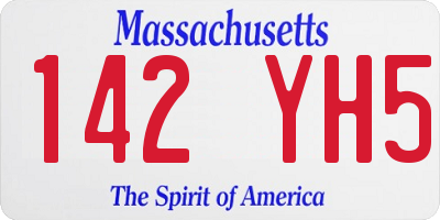 MA license plate 142YH5