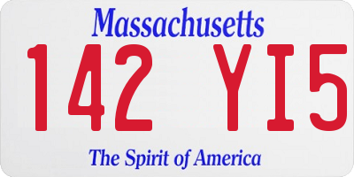 MA license plate 142YI5