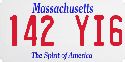 MA license plate 142YI6
