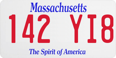 MA license plate 142YI8