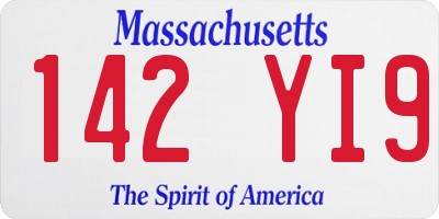 MA license plate 142YI9