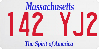 MA license plate 142YJ2