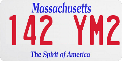 MA license plate 142YM2