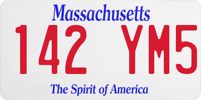 MA license plate 142YM5