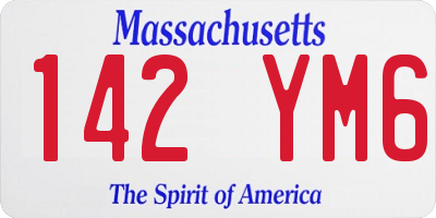 MA license plate 142YM6