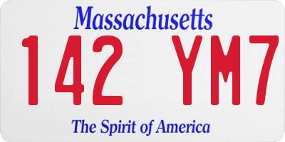MA license plate 142YM7