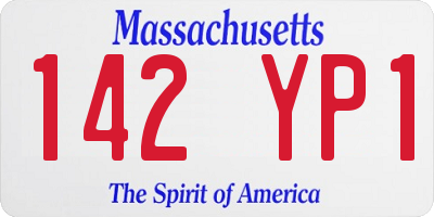 MA license plate 142YP1