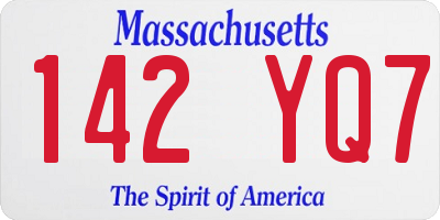 MA license plate 142YQ7