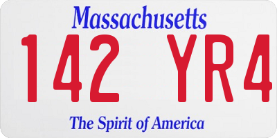 MA license plate 142YR4