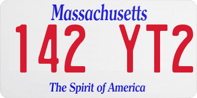 MA license plate 142YT2